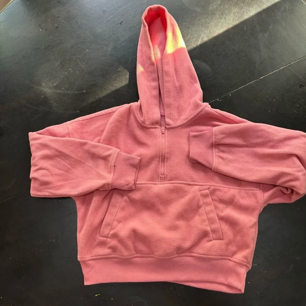 Old‎ Navy go warm pink fleece half zip hoodie girl’s size XL
